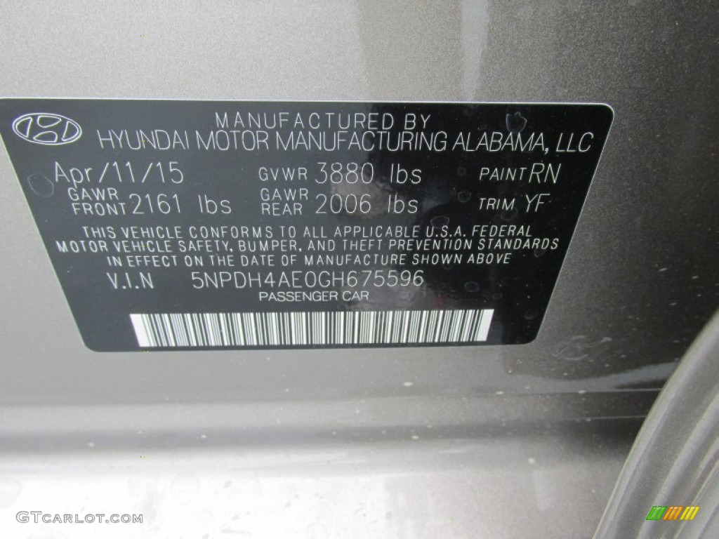 2016 Elantra Value Edition - Desert Bronze / Beige photo #32