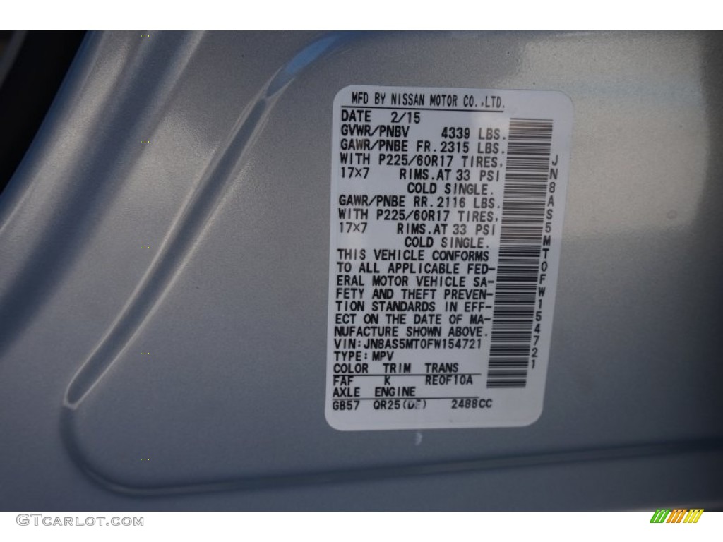 2015 Rogue Select Color Code FAF for Frosted Steel Photo #103600385