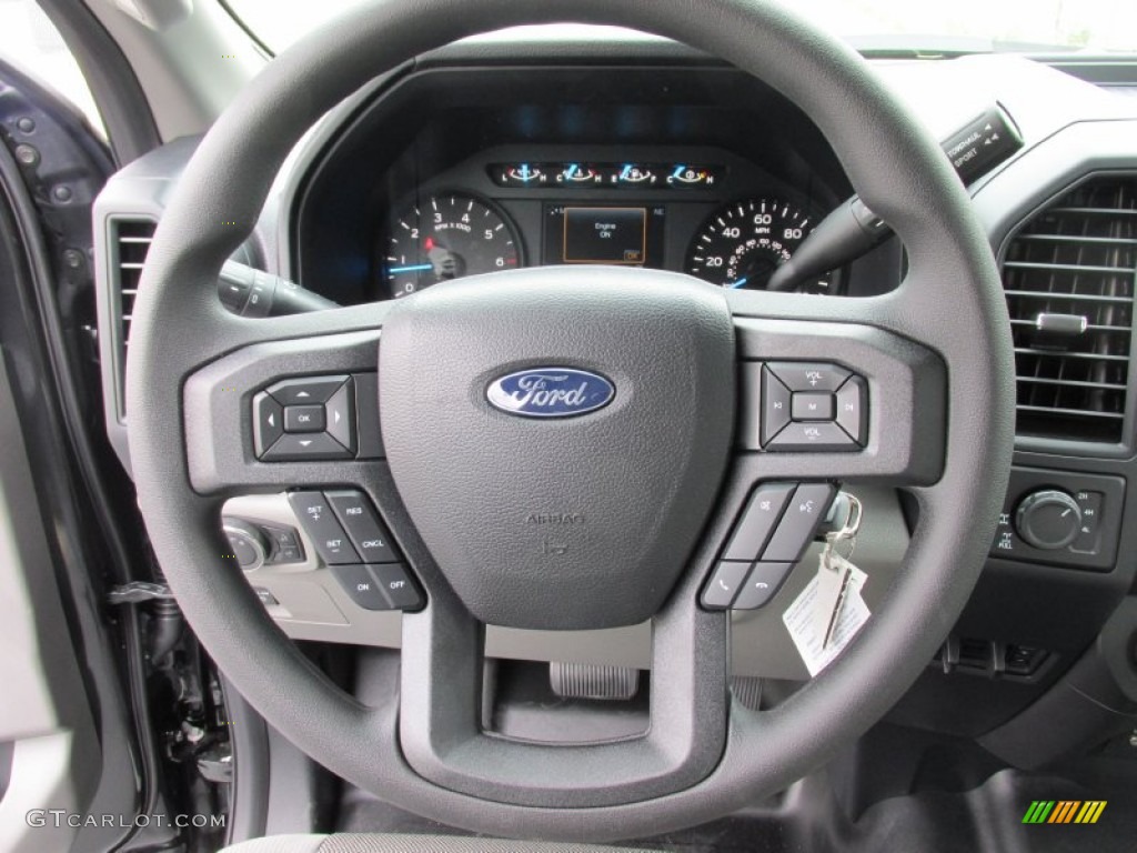 2015 Ford F150 XL SuperCab 4x4 Medium Earth Gray Steering Wheel Photo #103601594