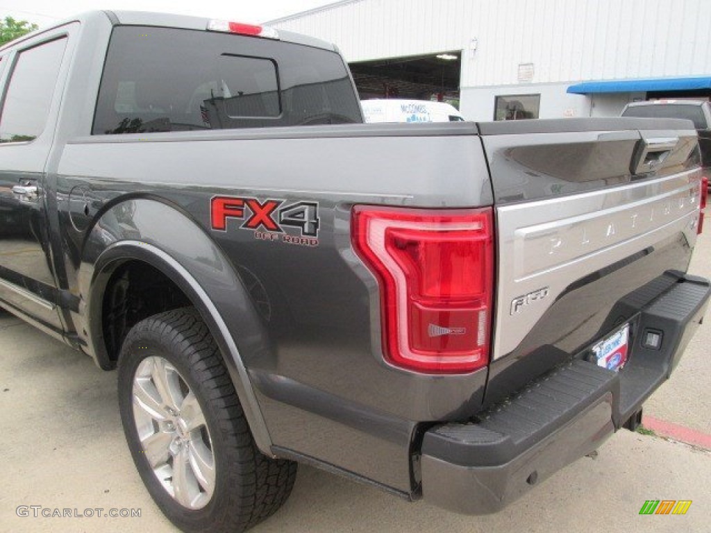 2015 F150 Platinum SuperCrew 4x4 - Magnetic Metallic / Platinum Black photo #25