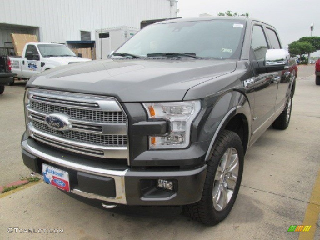 2015 F150 Platinum SuperCrew 4x4 - Magnetic Metallic / Platinum Black photo #32