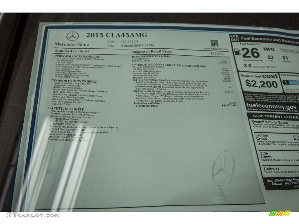 2015 Mercedes-Benz CLA 250 4Matic Window Sticker Photos