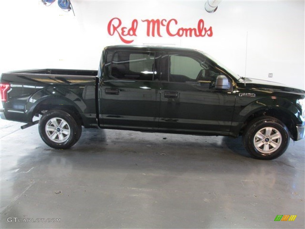 2015 F150 XLT SuperCrew - Green Gem Metallic / Medium Earth Gray photo #8