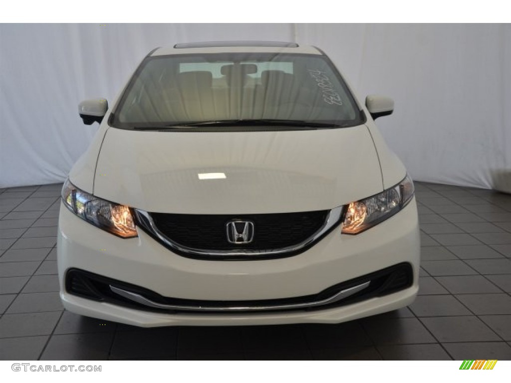 2015 Civic EX Sedan - Taffeta White / Beige photo #2