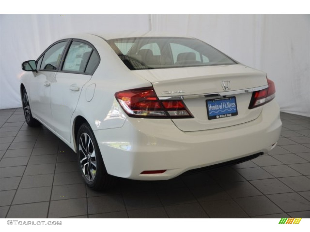 2015 Civic EX Sedan - Taffeta White / Beige photo #6