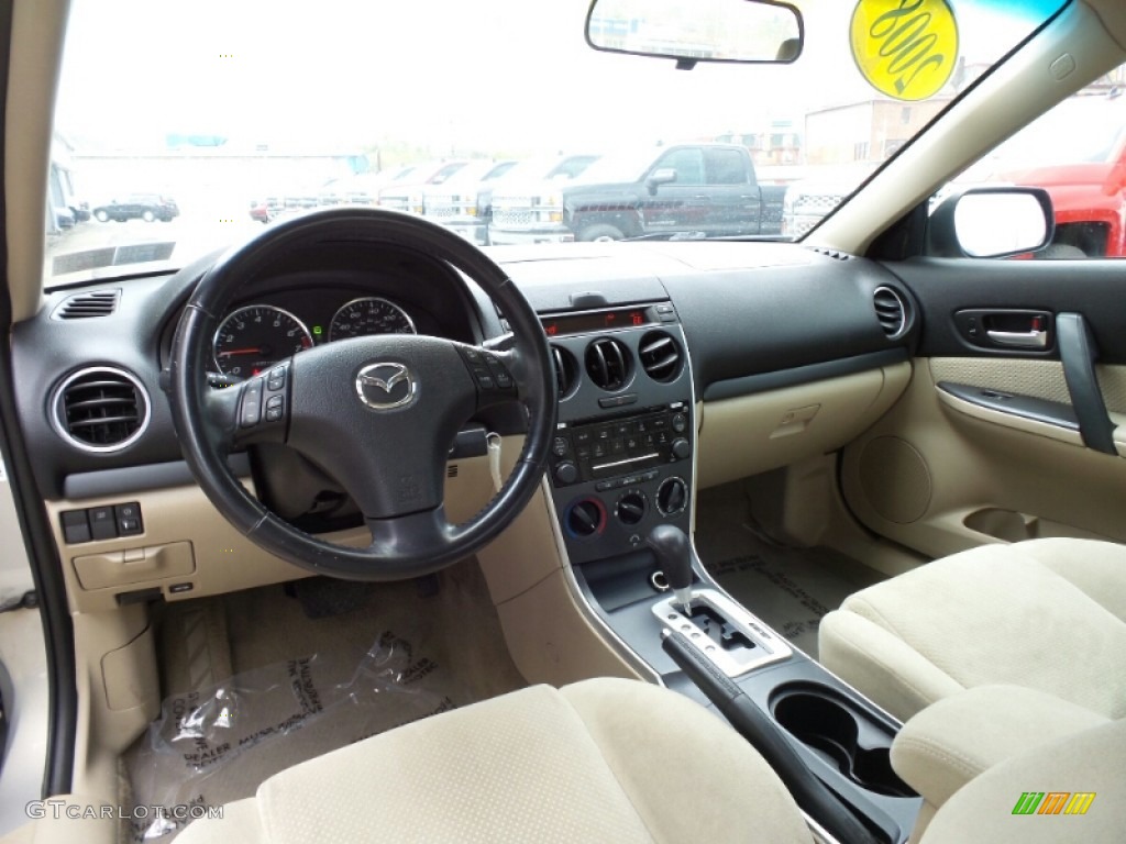 2008 MAZDA6 i Sport Sedan - Smokestone / Beige photo #13