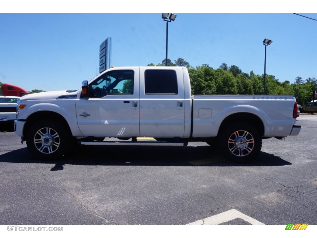 2014 F250 Super Duty Platinum Crew Cab 4x4 - White Platinum Tri-Coat / Platinum Pecan Leather photo #4