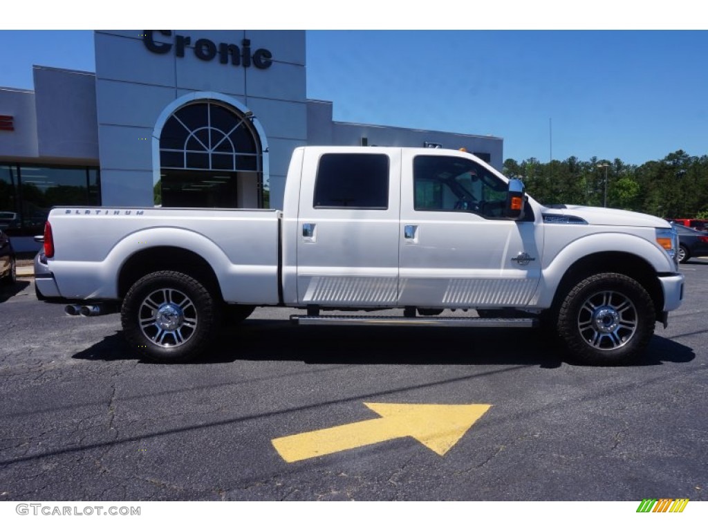 2014 F250 Super Duty Platinum Crew Cab 4x4 - White Platinum Tri-Coat / Platinum Pecan Leather photo #8