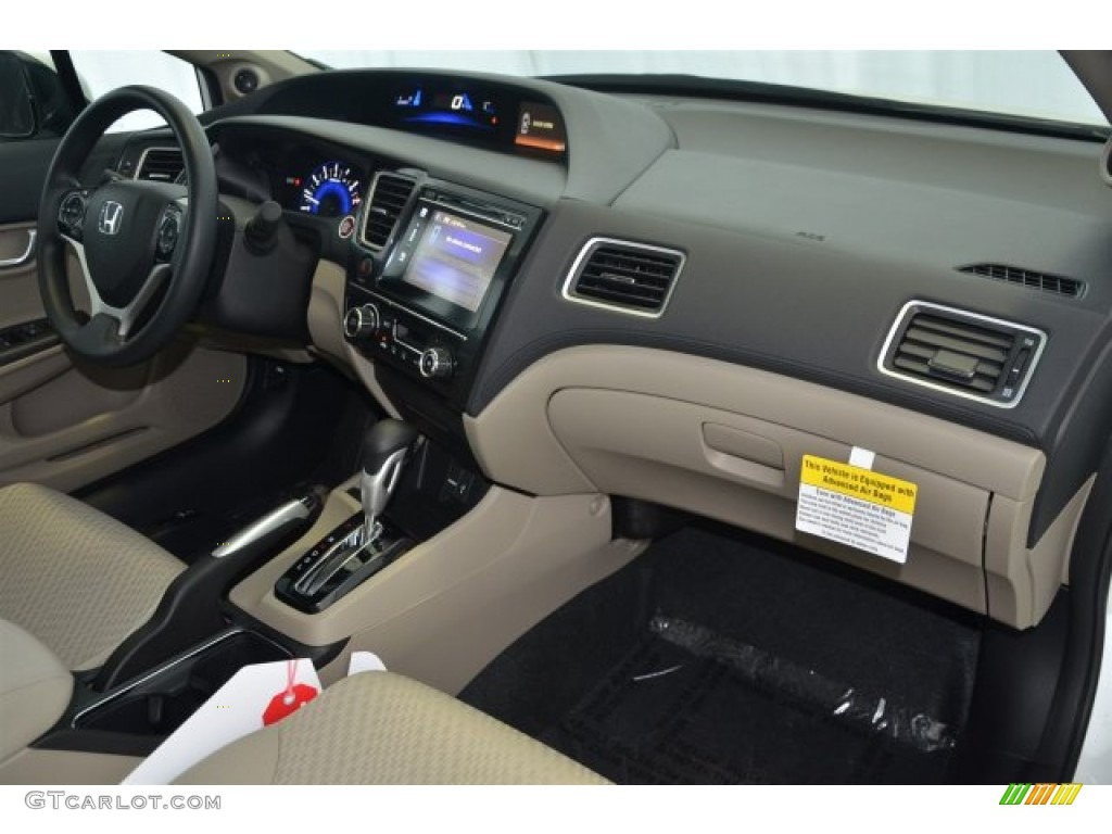 2015 Civic EX Sedan - Taffeta White / Beige photo #32