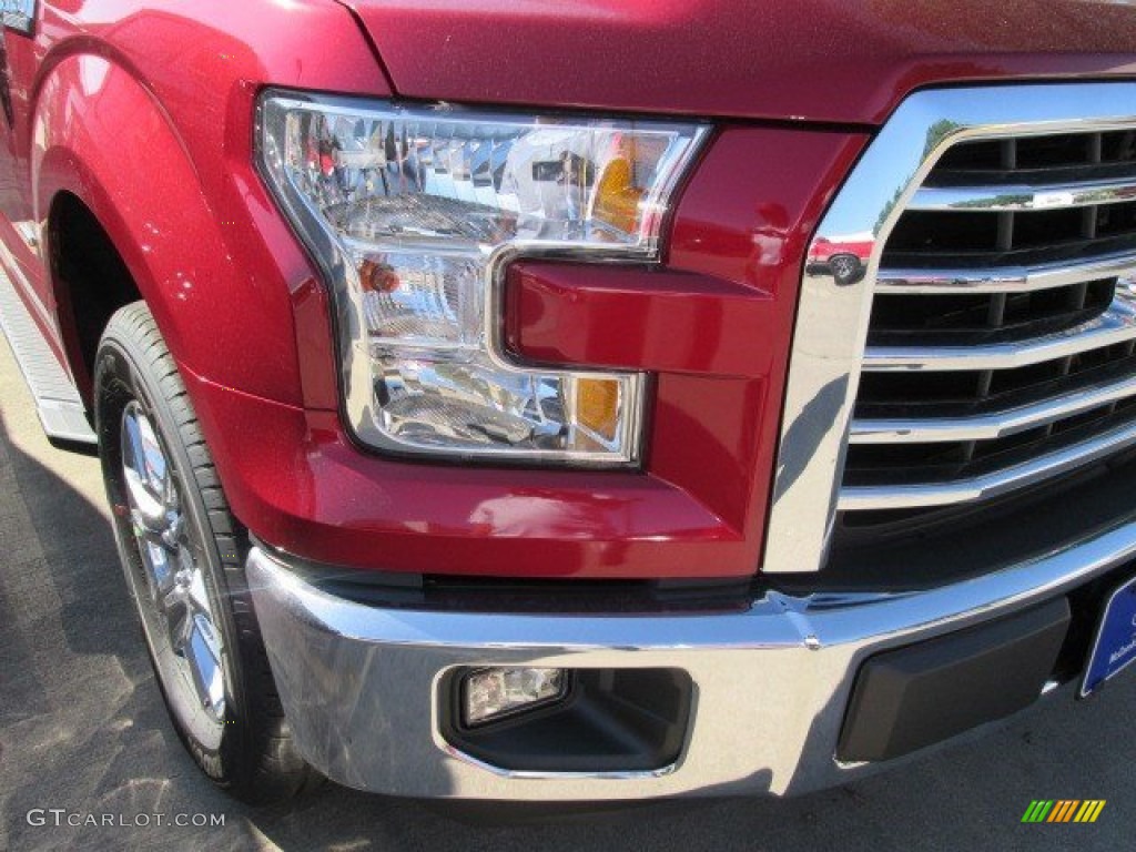 2015 F150 XLT SuperCrew - Ruby Red Metallic / Medium Earth Gray photo #3