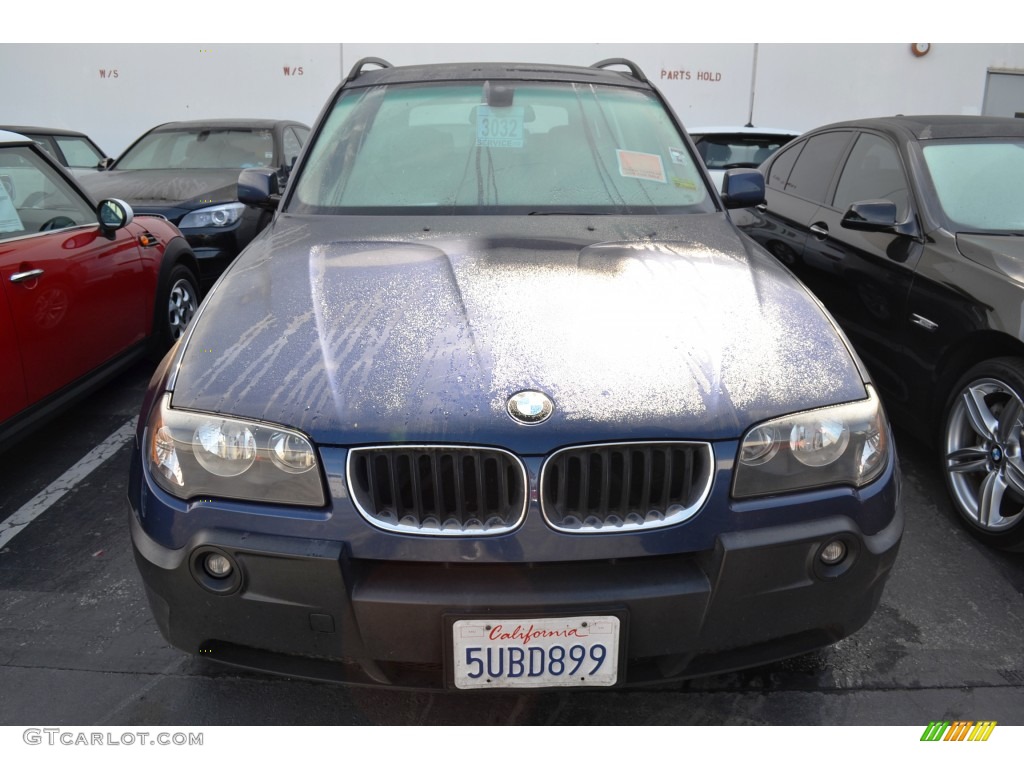2005 X3 3.0i - Mystic Blue Metallic / Sand Beige photo #2