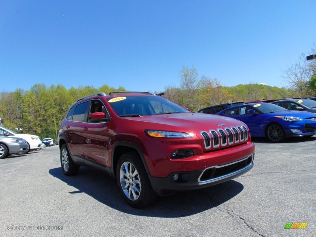 2014 Cherokee Limited 4x4 - Deep Cherry Red Crystal Pearl / Iceland - Black/Iceland Gray photo #31
