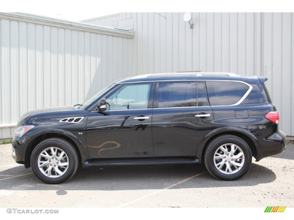 Black Obsidian 2014 Infiniti QX80 AWD Exterior Photo #103628591