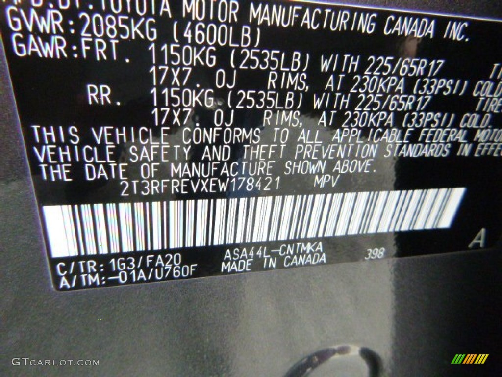 2014 RAV4 XLE AWD - Magnetic Gray Metallic / Black photo #17