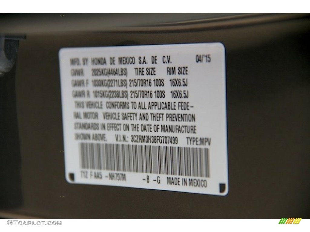 2015 CR-V LX - Modern Steel Metallic / Gray photo #20