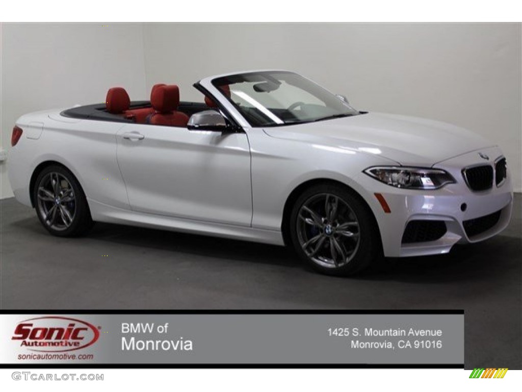 2015 2 Series M235i Convertible - Alpine White / Coral Red/Black photo #1