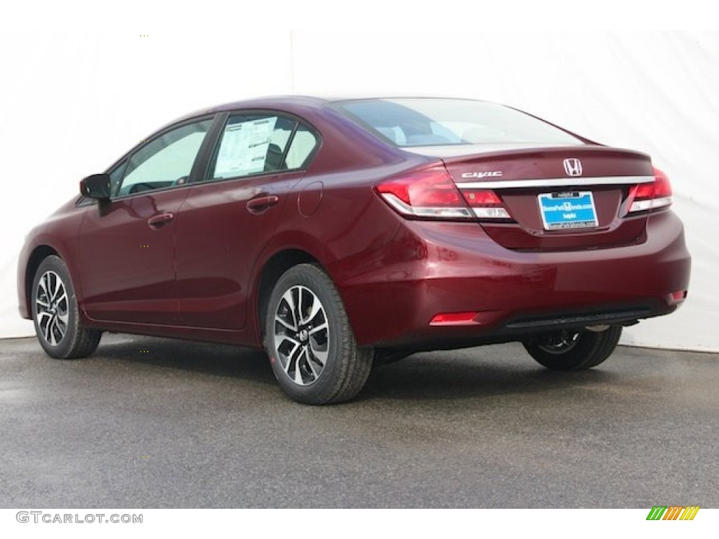 2015 Civic EX Sedan - Crimson Pearl / Beige photo #2
