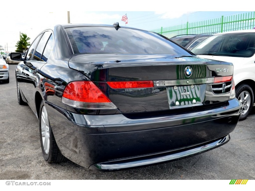 2003 7 Series 745i Sedan - Jet Black / Black/Black photo #9