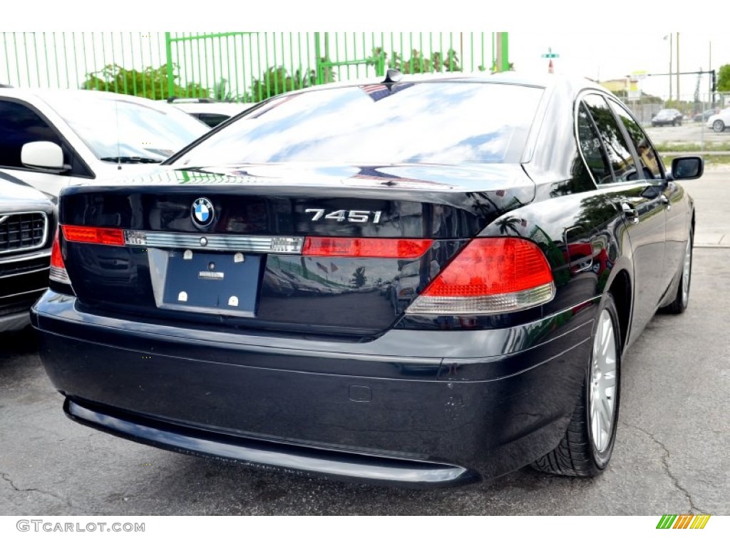 2003 7 Series 745i Sedan - Jet Black / Black/Black photo #40