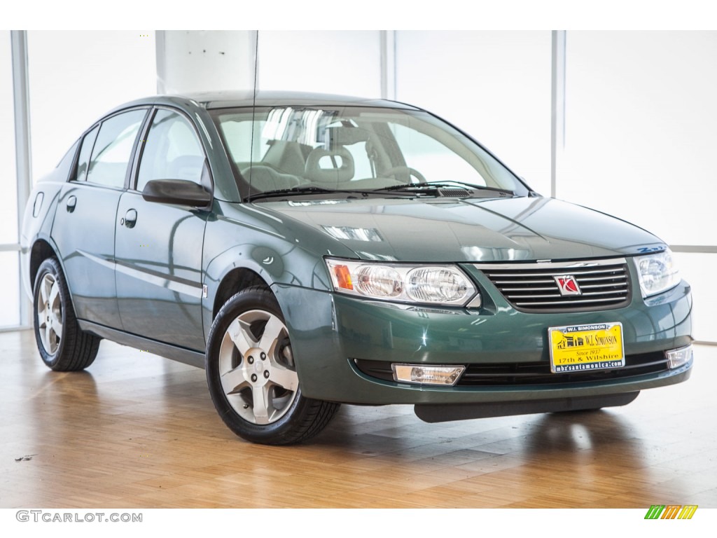 2007 ION 3 Sedan - Cypress Green / Gray photo #10