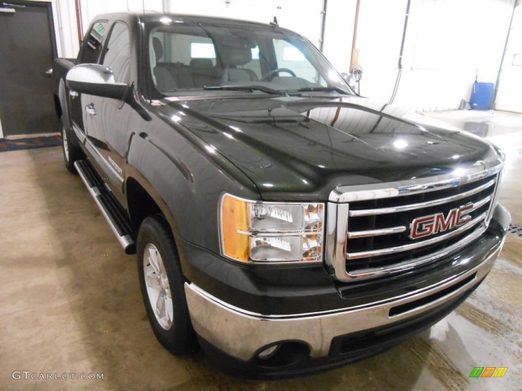 2013 Sierra 1500 SLE Crew Cab - Mineral Green Metallic / Light Titanium/Dark Titanium photo #4