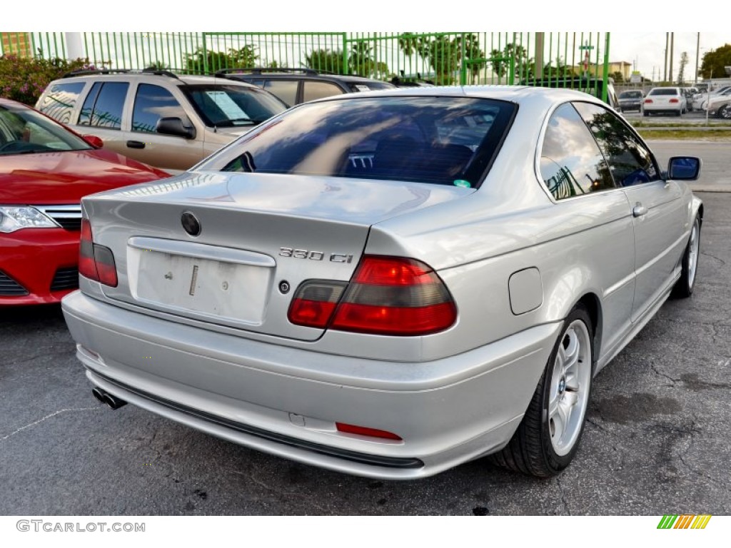 2002 3 Series 330i Coupe - Titanium Silver Metallic / Black photo #9