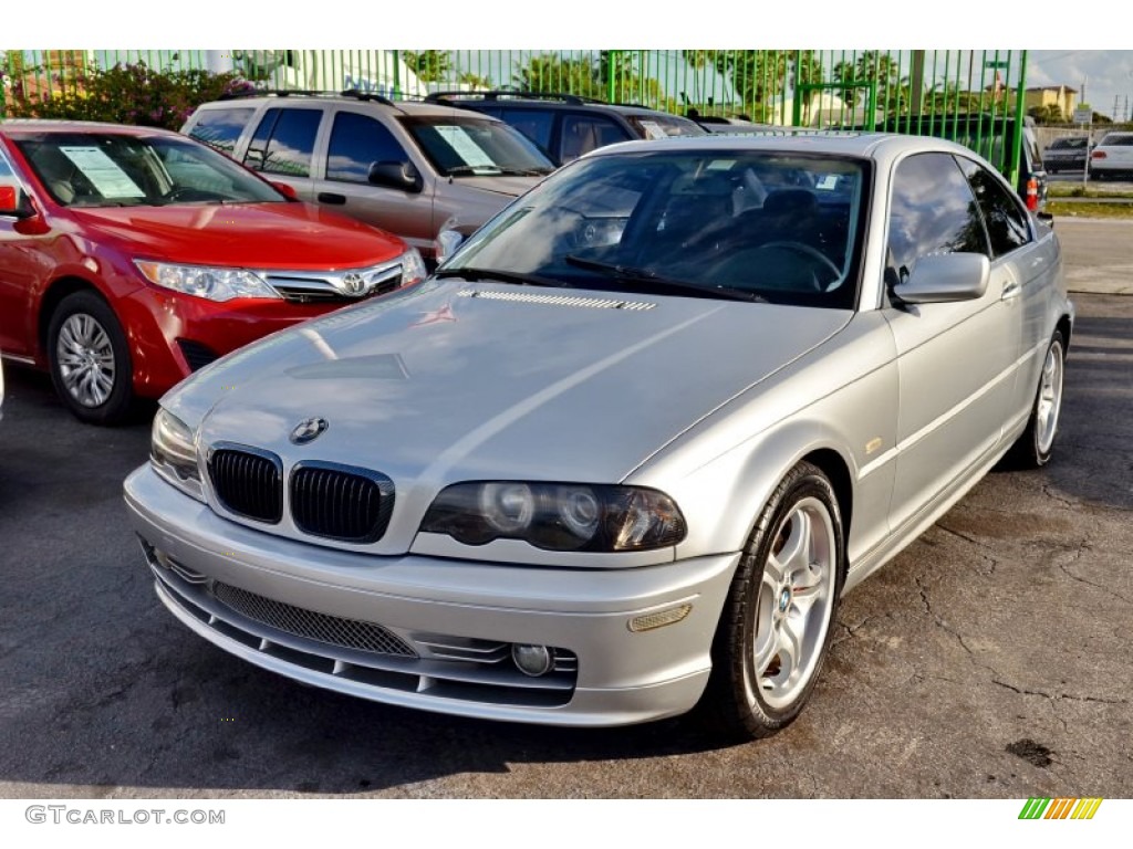 2002 3 Series 330i Coupe - Titanium Silver Metallic / Black photo #21