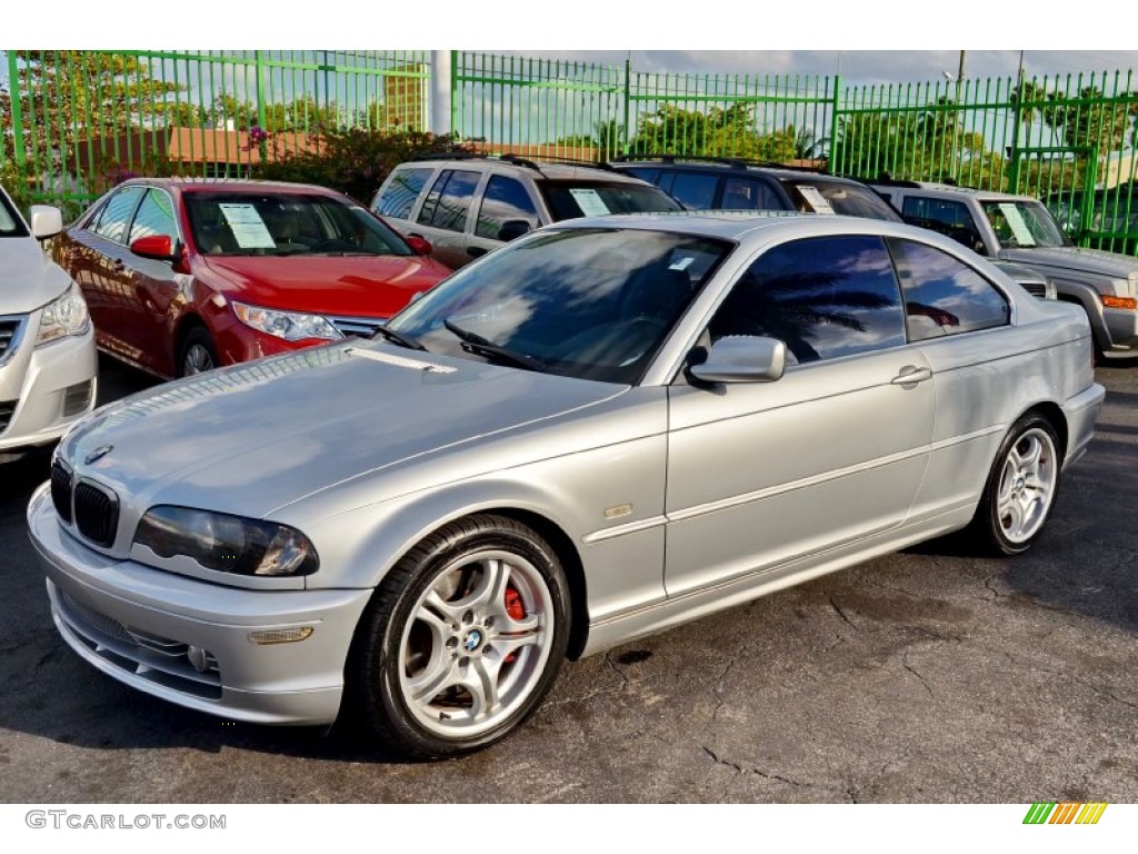 2002 3 Series 330i Coupe - Titanium Silver Metallic / Black photo #22