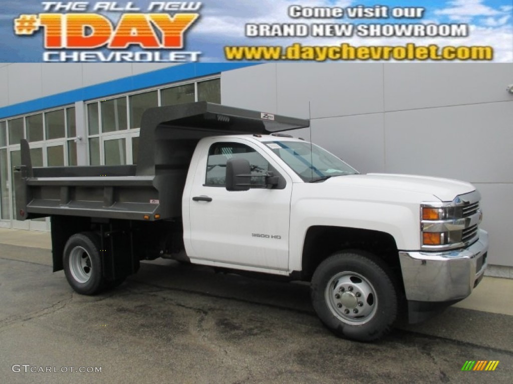 2015 Silverado 3500HD WT Regular Cab Dump Truck - Summit White / Jet Black/Dark Ash photo #1