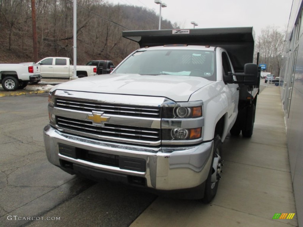 2015 Silverado 3500HD WT Regular Cab Dump Truck - Summit White / Jet Black/Dark Ash photo #7
