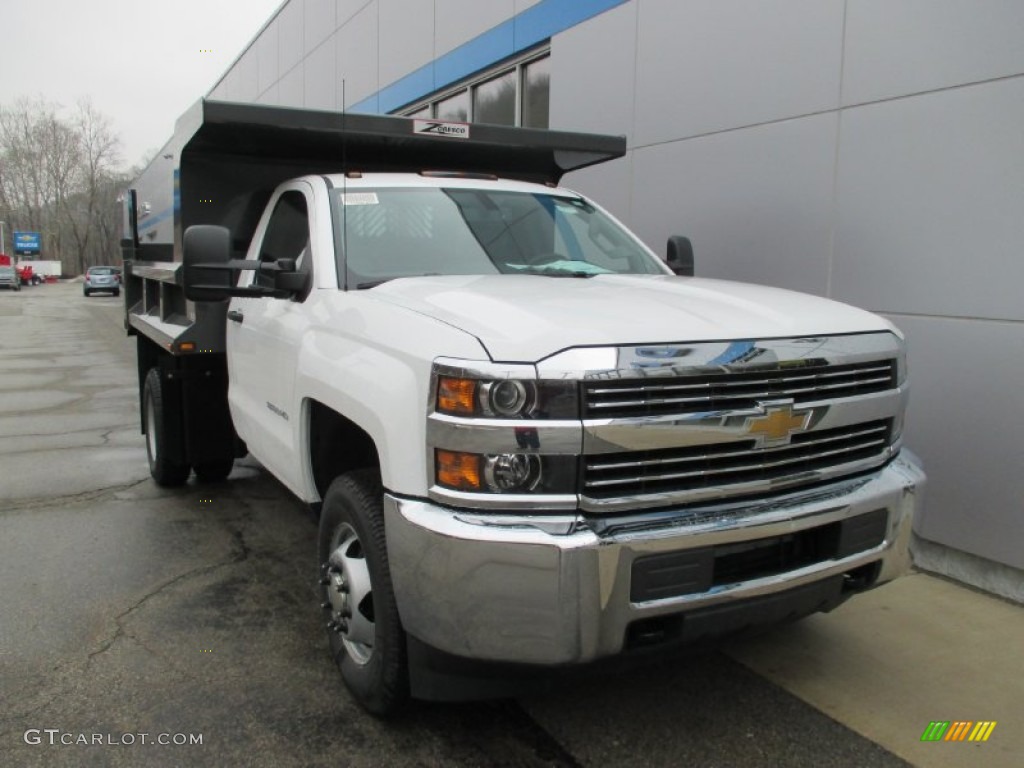 2015 Silverado 3500HD WT Regular Cab Dump Truck - Summit White / Jet Black/Dark Ash photo #9