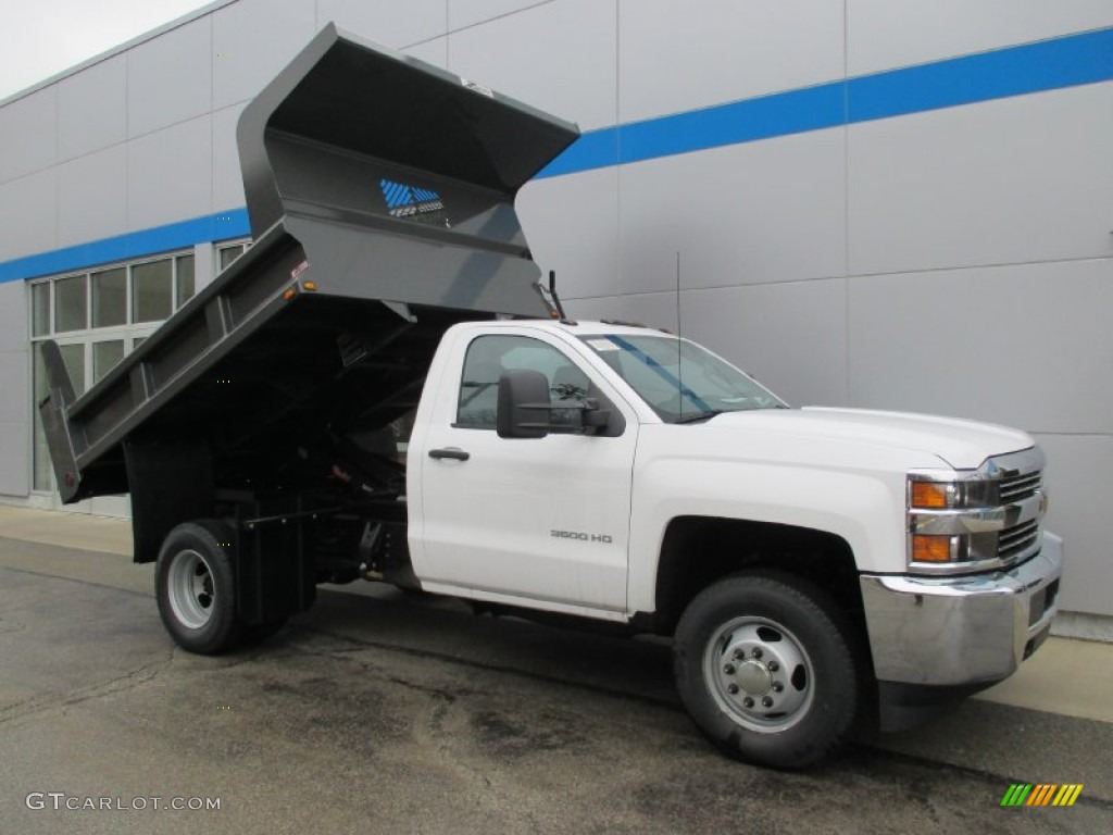 2015 Silverado 3500HD WT Regular Cab Dump Truck - Summit White / Jet Black/Dark Ash photo #10