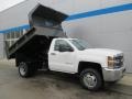 Summit White - Silverado 3500HD WT Regular Cab Dump Truck Photo No. 10