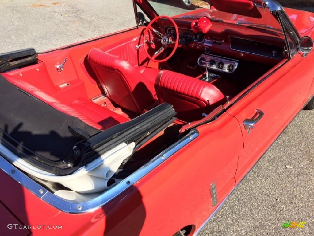 Red Interior 1964 Ford Mustang Convertible Photo #103677060