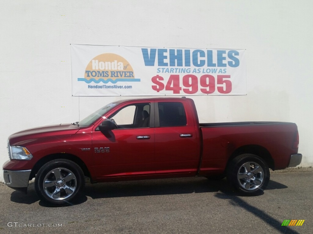 2014 1500 SLT Quad Cab 4x4 - Deep Cherry Red Crystal Pearl / Black/Diesel Gray photo #3