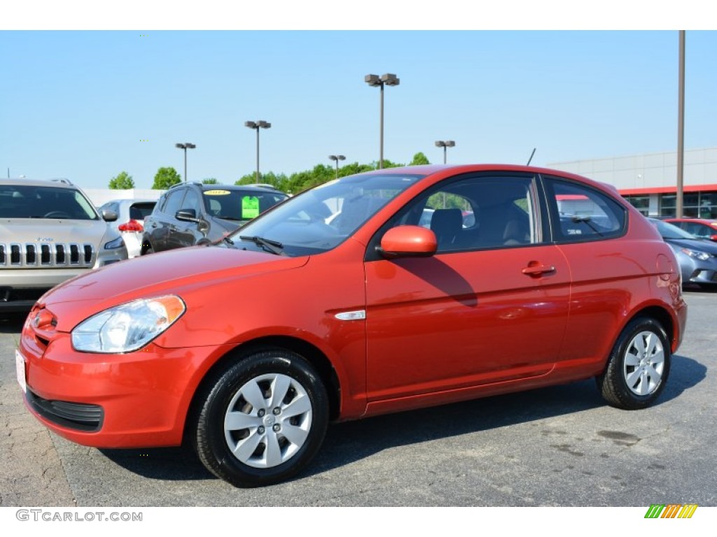 2010 Accent GS 3 Door - Tango Red / Gray photo #7