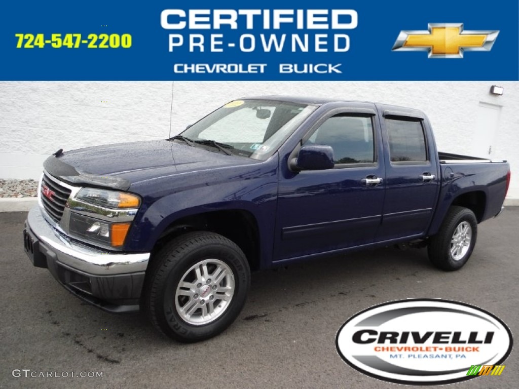 2012 Canyon SLE Crew Cab 4x4 - Navy Blue / Ebony photo #1