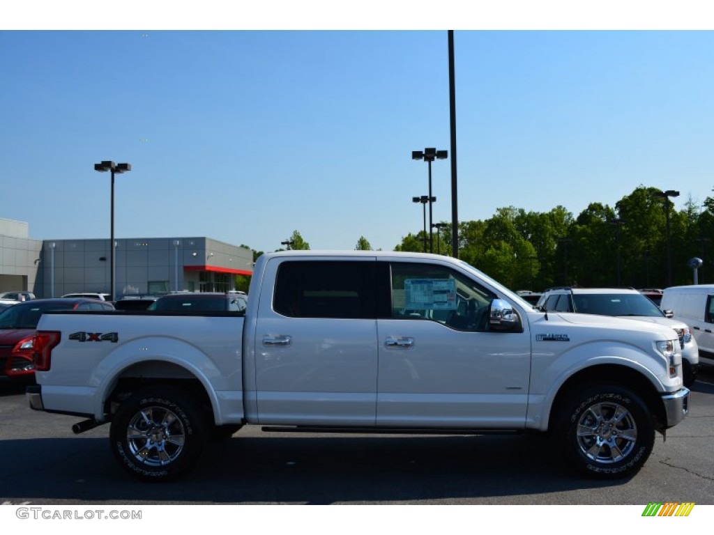 2015 F150 Lariat SuperCrew 4x4 - White Platinum Tricoat / Medium Light Camel photo #2