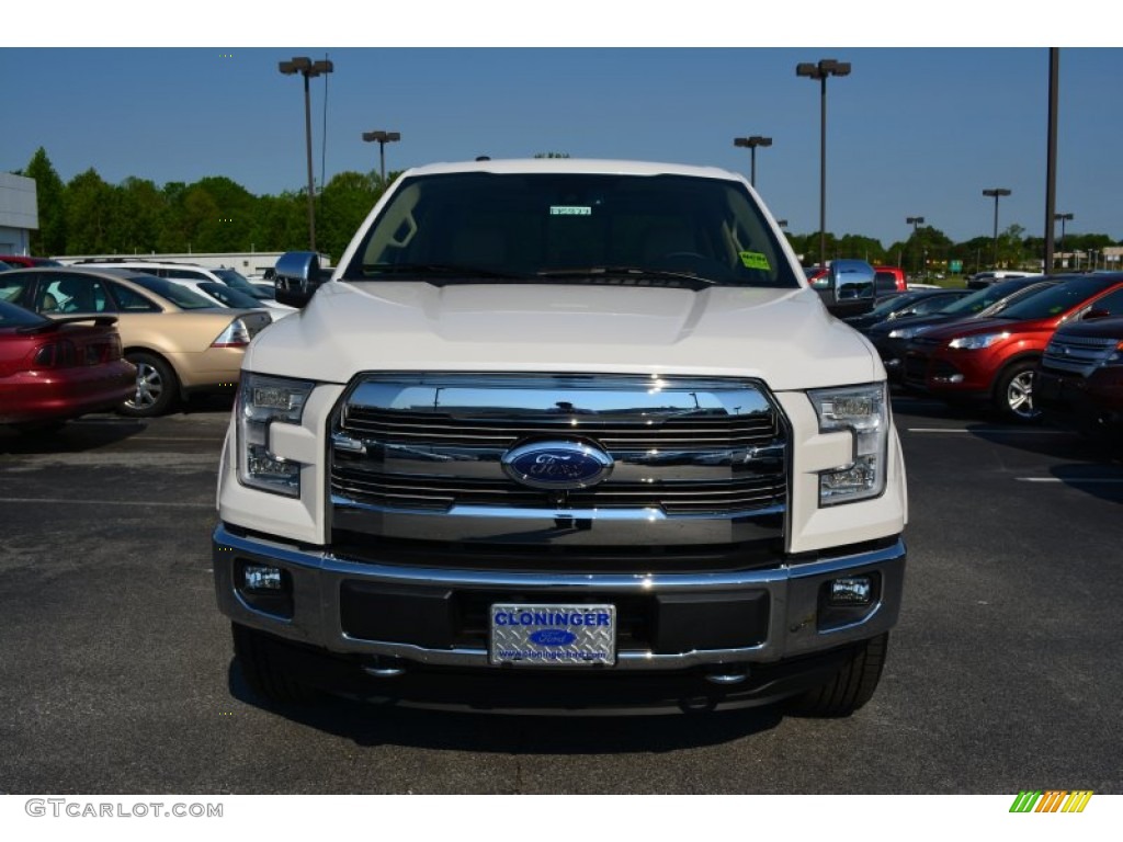2015 F150 Lariat SuperCrew 4x4 - White Platinum Tricoat / Medium Light Camel photo #4