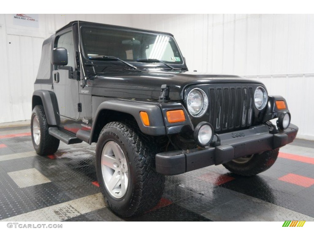 2004 Wrangler Sport 4x4 - Black / Dark Slate Gray photo #5