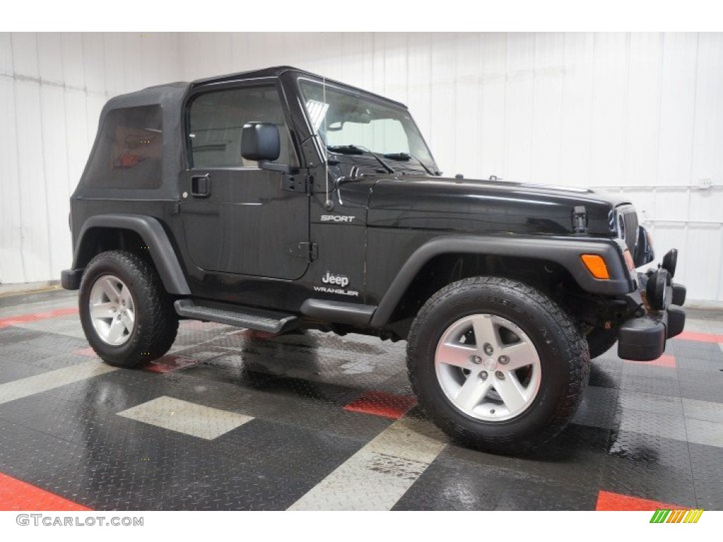 2004 Wrangler Sport 4x4 - Black / Dark Slate Gray photo #6