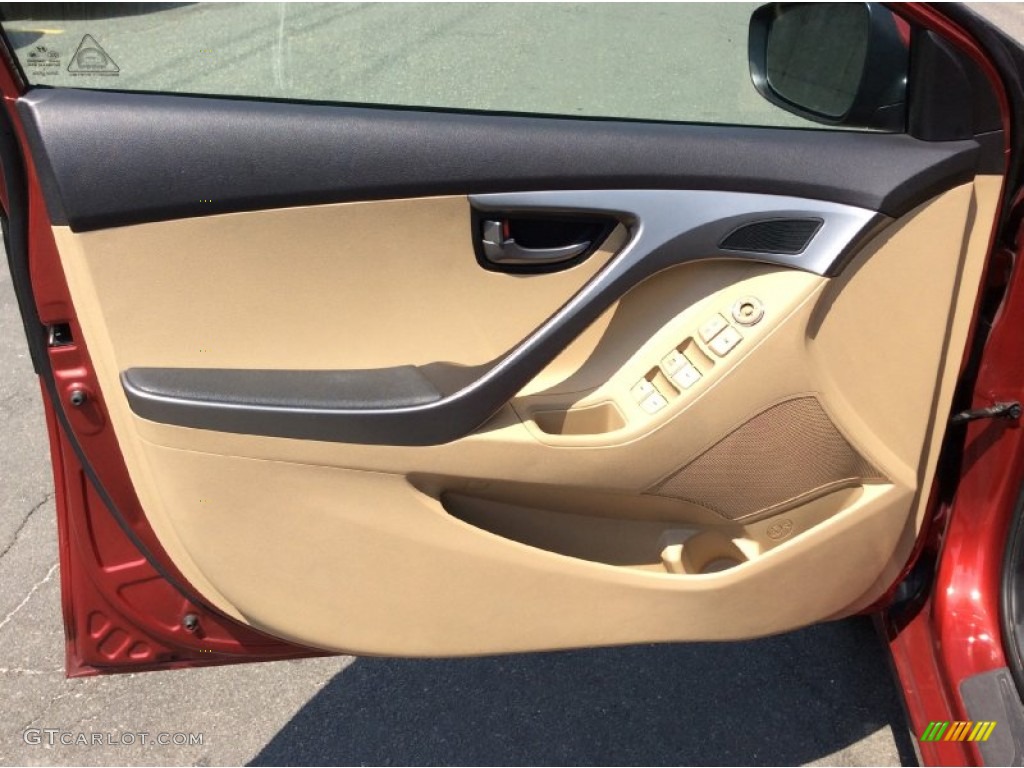 2013 Elantra GLS - Sparkling Ruby / Beige photo #7