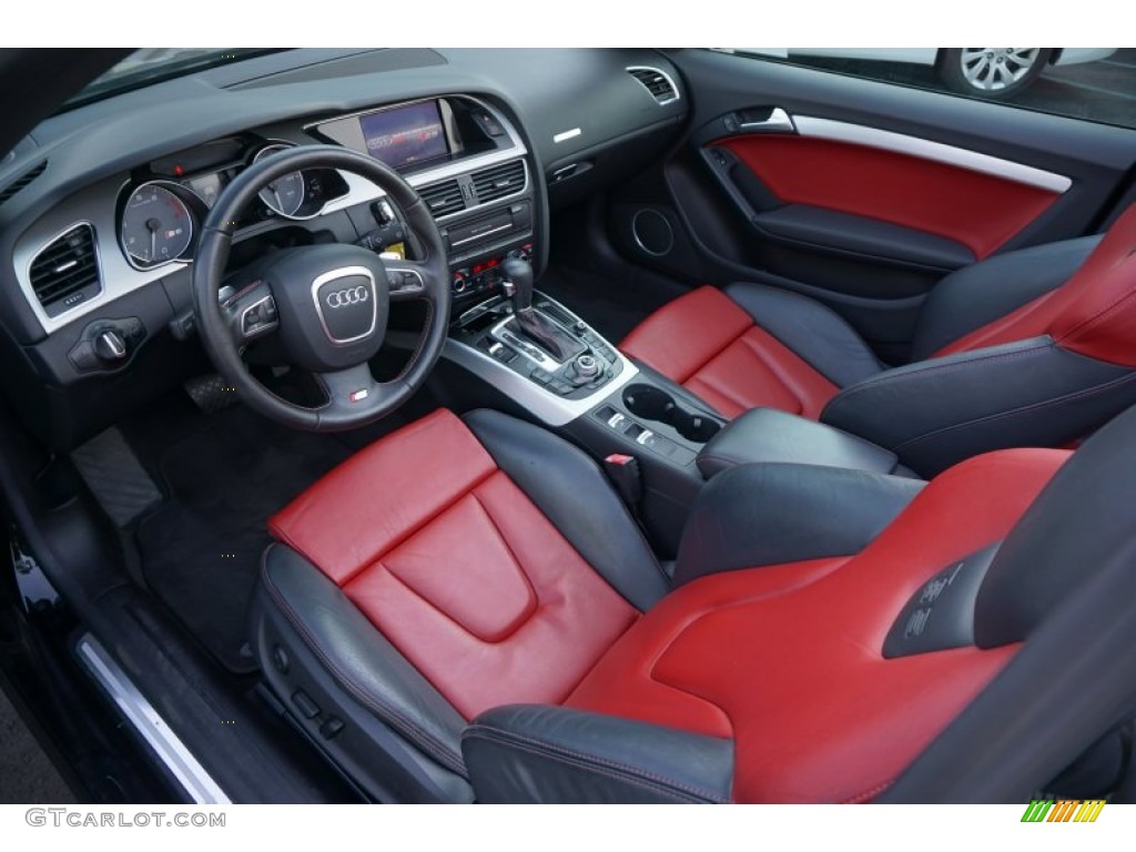 Black/Magma Red Silk Nappa Leather Interior 2011 Audi S5 3.0 TFSI quattro Cabriolet Photo #103703067