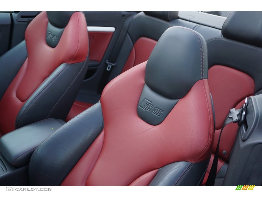 Black/Magma Red Silk Nappa Leather Interior 2011 Audi S5 3.0 TFSI quattro Cabriolet Photo #103703115