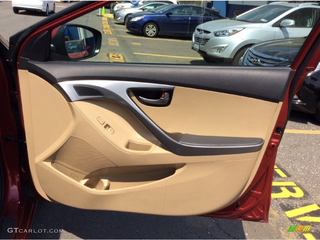2013 Elantra GLS - Sparkling Ruby / Beige photo #23