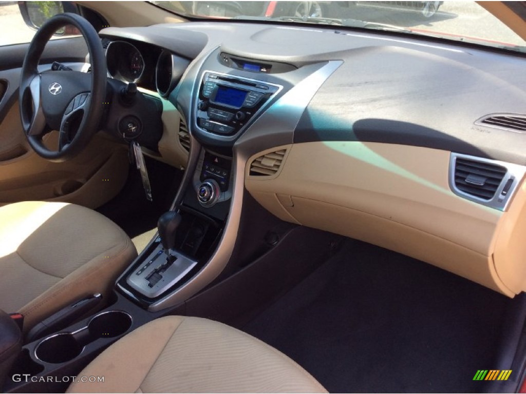2013 Elantra GLS - Sparkling Ruby / Beige photo #24