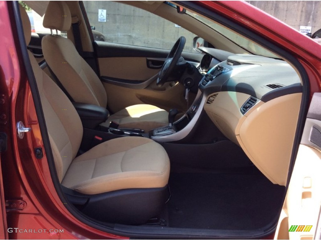 2013 Elantra GLS - Sparkling Ruby / Beige photo #25