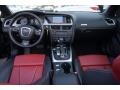 Black/Magma Red Silk Nappa Leather Dashboard Photo for 2011 Audi S5 #103704060