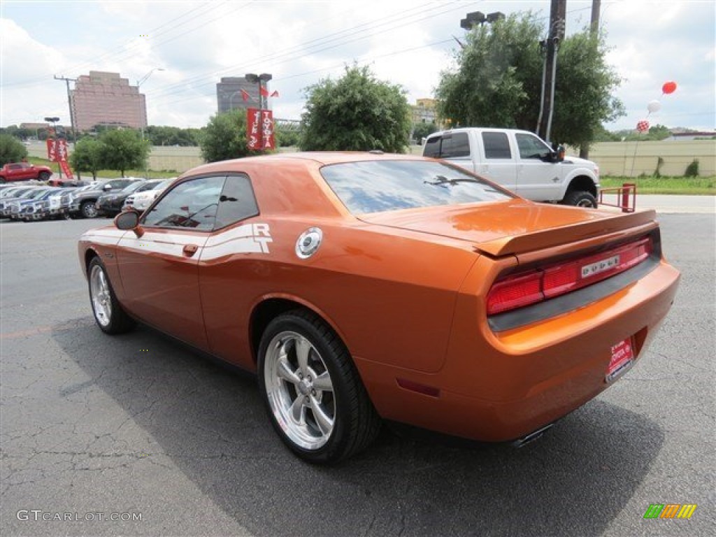2011 Challenger R/T Classic - Toxic Orange Pearl / Dark Slate Gray photo #5
