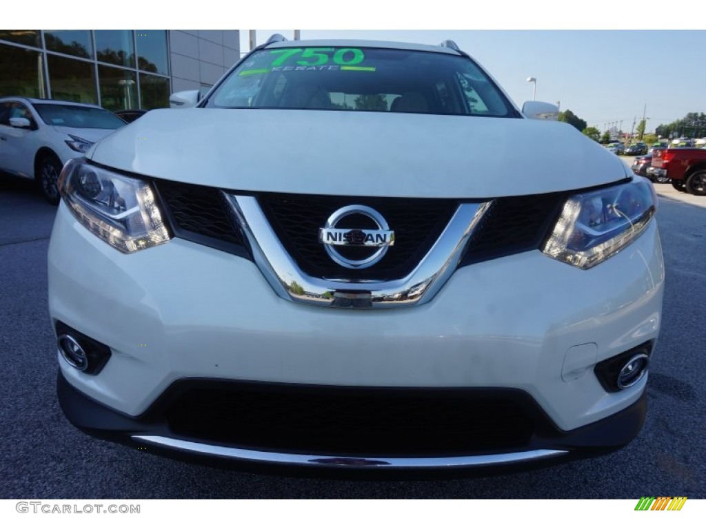 2015 Rogue SL AWD - Pearl White / Almond photo #8